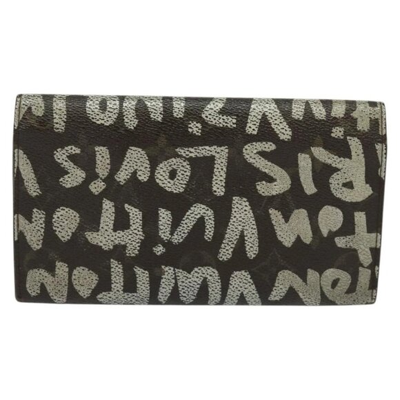 LOUIS VUITTON Graffiti Porte Monnaie Credit Long Wallet White M92189 Auth 141686 - Picture 2 of 16